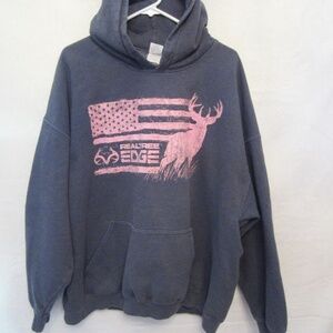 Realtree Edge Women's Gray/Pink Hoodie Sweatshirt 2XL Gildan Heavy Blend